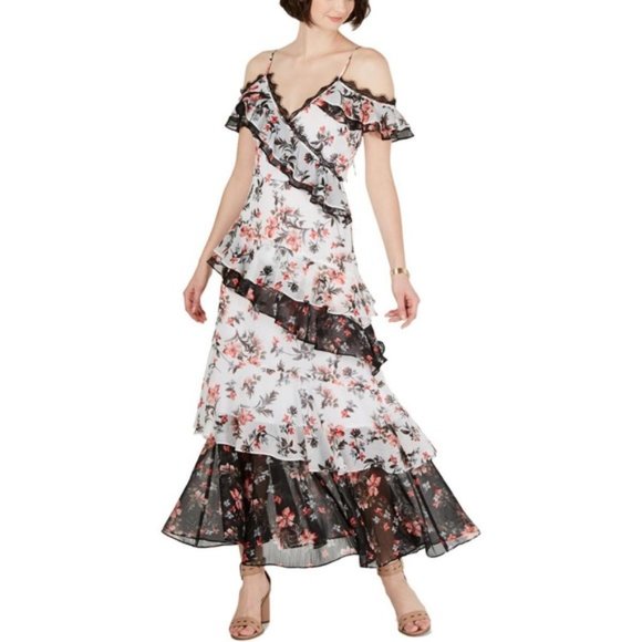 Avec Les Filles Dresses & Skirts - NWOT Avec Les Filles Floral Ruffle Maxi Dress